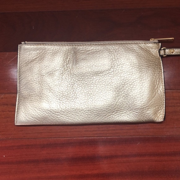 NWT Gold Michael Kors Zip Clutch - Picture 4 of 8